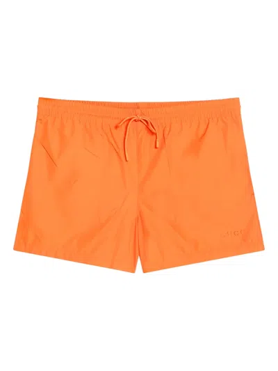 Gucci Poplin Swim Shorts In Orange