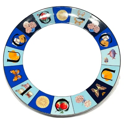 Pre-owned Gucci Porcelain Set Of Six Plates, Circa 1990, Designer Tom Ford In Multi
