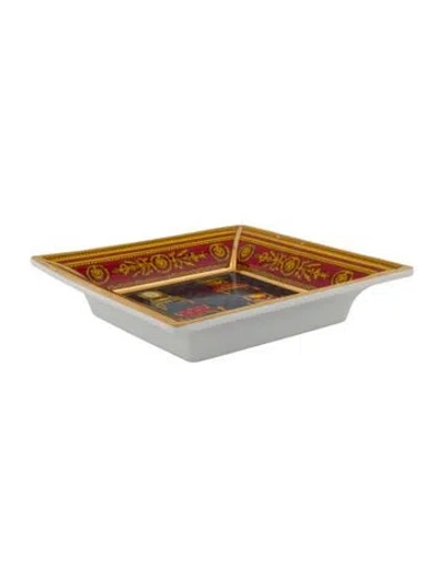 Pre-owned Gucci Porcelain Vintage Chairs Ashtray In Red