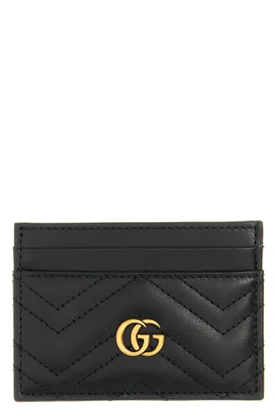 Gucci Gg Marmont Leather Card Holder In Black