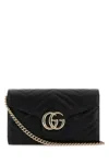 Gucci Portafoglio Gg Marmont In Pelle Nera  Donna