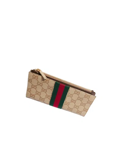 Gucci Portefeuille Long Avec Web In Brown