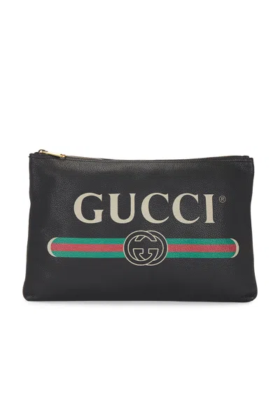 Pre-owned Gucci Portfolio Clutch In Black