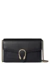 Gucci Dionysus Textured Leather Chain Strap Purse In Black