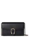 Gucci Dionysus Textured Leather Chain Strap Purse In Black