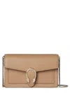 Gucci Dionysus Textured Leather Chain Strap Purse In Sand