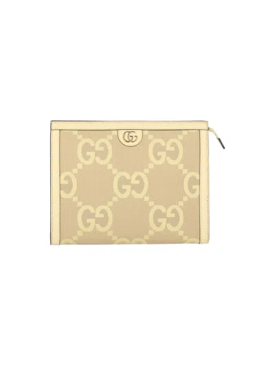 Gucci Pouch "ophidia" In Neutral