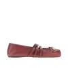 Gucci Ppa Leather Ballet Flats With Horsebit In Red
