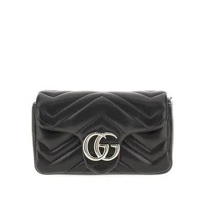 Gucci Ppa Leather 'gg Marmont' Mini Bag In Black