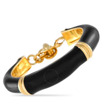 Gucci 18k Yellow Gold Enameled Bracelet Gu30 052024 In Black
