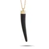 GUCCI PRE-OWNED GUCCI 18K YELLOW GOLD ONYX ITALIAN HORN NECKLACE GU01 031124