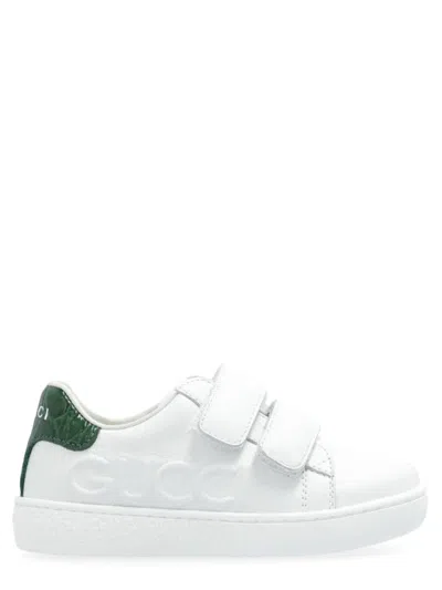 Gucci Premium Leather Sneakers For Kids In White