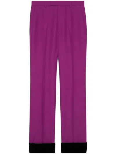 Gucci Pressed-crease Tailored Trousers In Purple