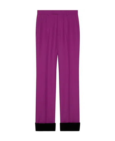 Gucci Pressed-crease Tailored Trousers In Purple