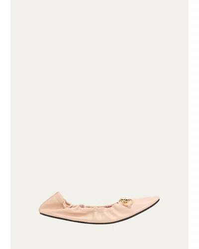 Gucci Prima Leather Ballerina Flats In 5723 Old R
