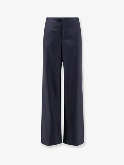Gucci Primavera Light Wool Trousers In Blue