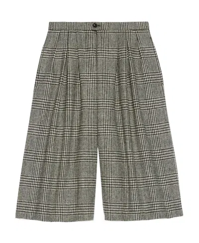 Gucci Prince Of Wales Check-patterned Houndstooth Skirt In Black