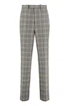 GUCCI GUCCI PRINCE OF WALES CHECKED WOOL-LINEN BLEND TROUSERS