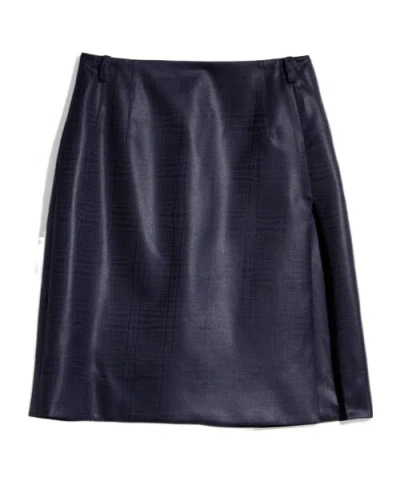 Gucci Prince Of Wales Chintzed Wool Mini Skirt In Blue