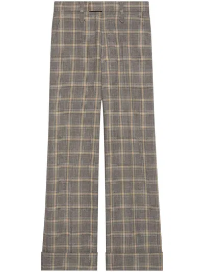 GUCCI GUCCI PRINCE OF WALES MOTIF WOOL TROUSERS