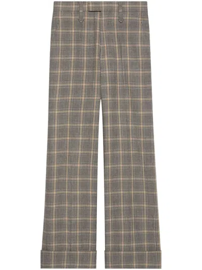 GUCCI GUCCI PRINCE OF WALES MOTIF WOOL TROUSERS