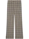 Gucci Plaid Wool Trousers In Grey