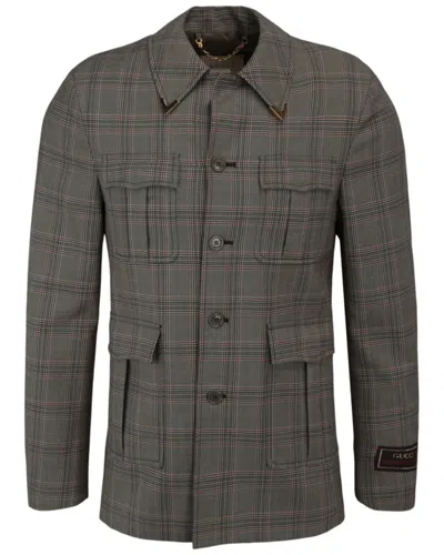 Gucci Prince Of Wales Plaid Wool Jacket
