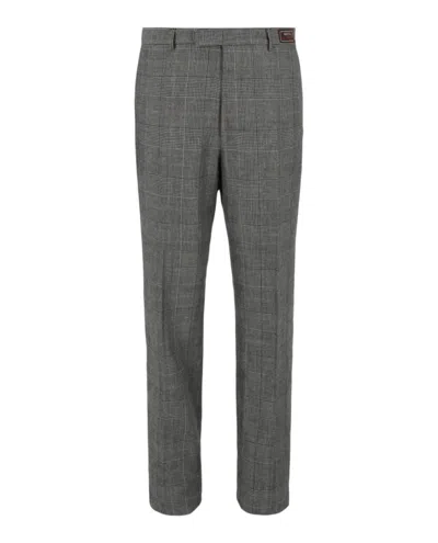 Gucci Prince Of Wales Tailored Trousers In Grey