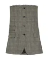 Gucci Prince Of Wales Wool Minidress In Gray