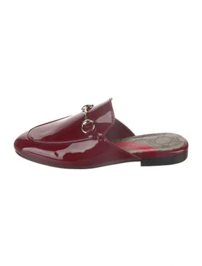Pre-owned Gucci Princeton Horsebit Accent Mules W/ Tags In Burgundy