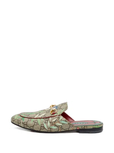 Pre-owned Gucci Princetown Flat Mules In Neutrals