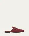 Gucci Princetown Gg Canvas Bit Loafer Mules In Burgundy