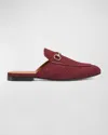Gucci Princetown Gg Canvas Bit Loafer Mules In Rosso Ancora