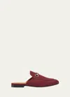 Gucci Princetown Gg Canvas Bit Loafer Mules In Rosso Ancora
