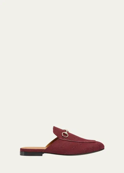 GUCCI PRINCETOWN GG CANVAS BIT LOAFER MULES