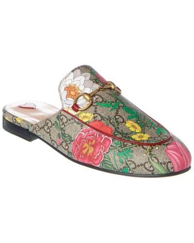 Gucci Princetown Gg Flora Supreme Canvas Mule