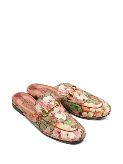 Pre-owned Gucci Princetown Gg Supreme Mules In Neutrals