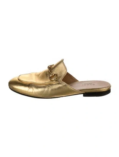 Pre-owned Gucci Princetown Horsebit Accent Mules