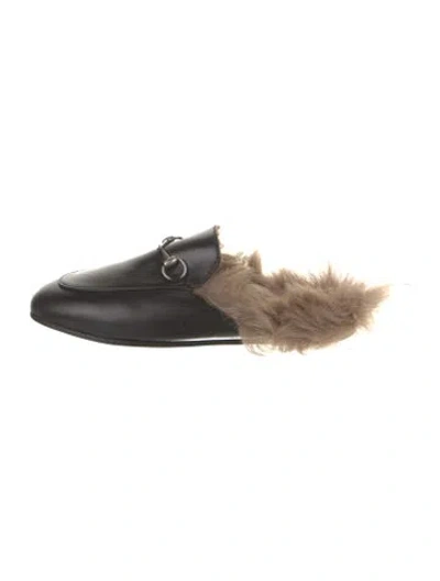Pre-owned Gucci Princetown Horsebit Accent Mules In Black