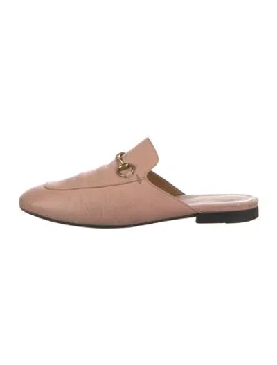 Pre-owned Gucci Princetown Horsebit Accent Mules In Pink