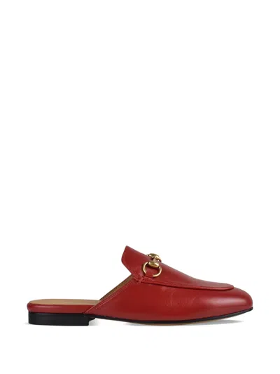 Gucci Princetown Horsebit Leather Pumps In Brown