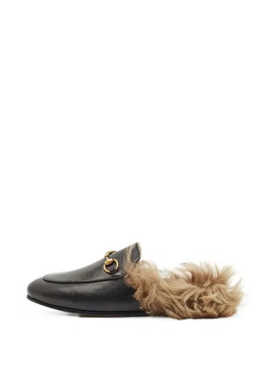 Pre-owned Gucci Princetown Horsebit Mules In Black