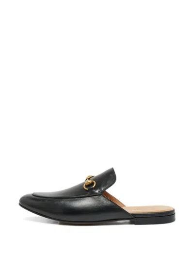 Pre-owned Gucci Princetown Horsebit Mules In Black