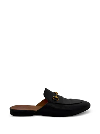 Pre-owned Gucci Princetown Horsebit Mules In Black