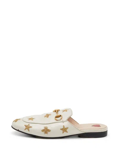 Pre-owned Gucci Princetown Horsebit Mules In Neutral