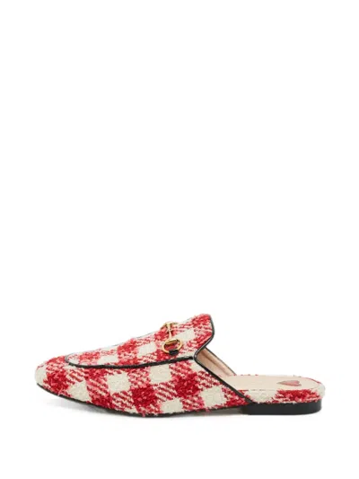 Pre-owned Gucci Princetown Horsebit Mules In Red