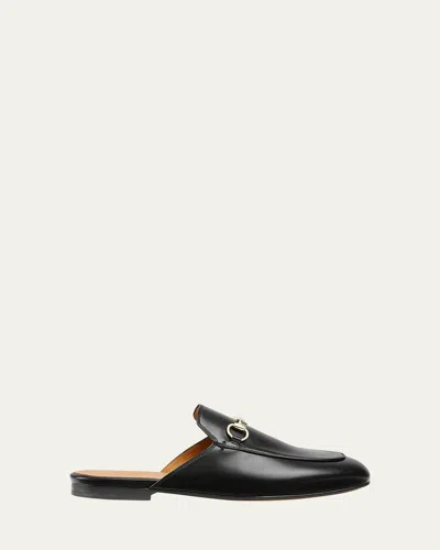 Gucci Princetown Leather Mules In Black