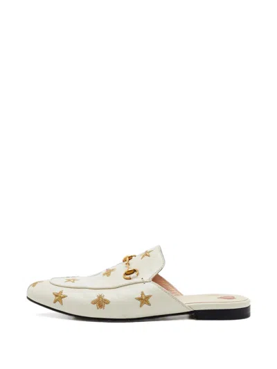 Pre-owned Gucci Princetown Leather Mules In White