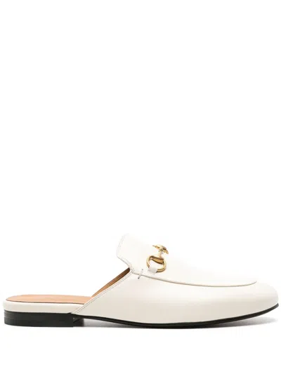 Gucci Princetown Loafer Mule In White Leather