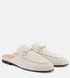 Gucci Princetown Horsebit-detailed Suede Slippers In White
